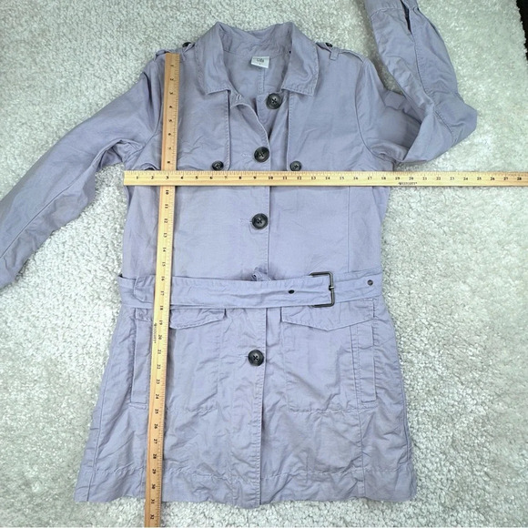 Cabi Tanner Trench Coat. Blue lavender. Linen Blend Y2k Old Money classic. Small - Picture 15 of 16